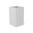 Darwin corner fiberglass planter in Matte Bright White, 24 × 24 × 42 in, studio render