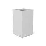 Darwin corner fiberglass planter in Matte Bright White, 24 × 24 × 42 in, studio render