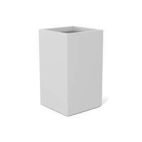 Darwin corner fiberglass planter in Matte Bright White, 24 × 24 × 42 in, studio render