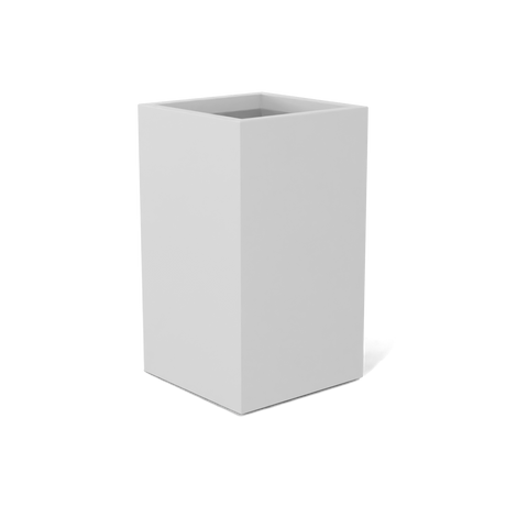 Darwin corner fiberglass planter in Matte Bright White, 24 × 24 × 42 in, studio render