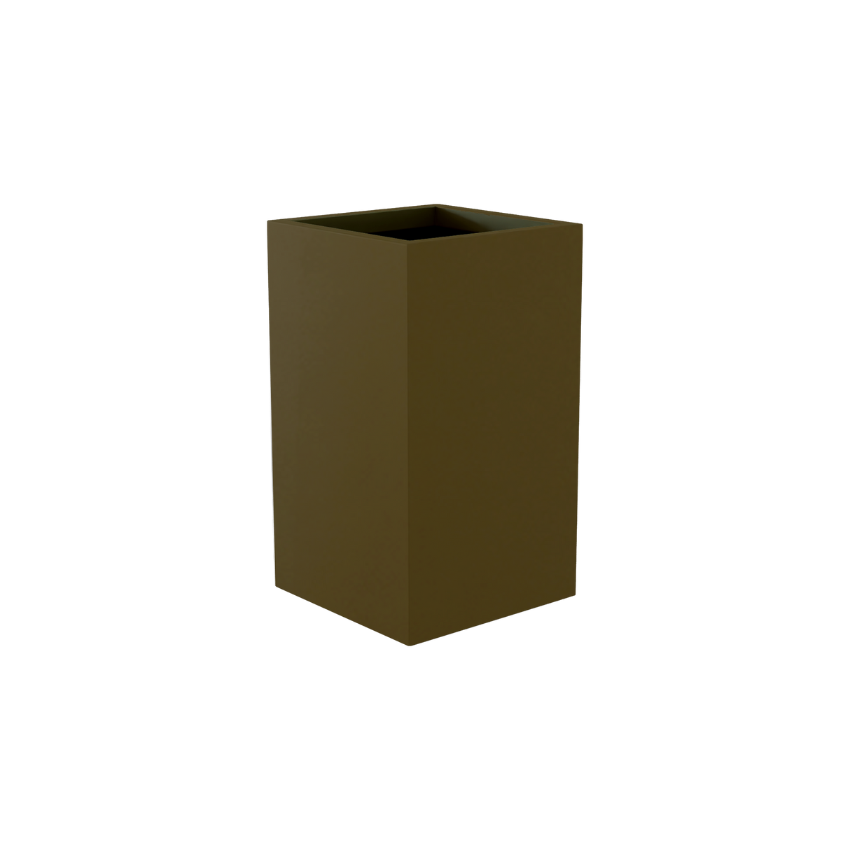 Darwin corner fiberglass planter in Matte Bronze