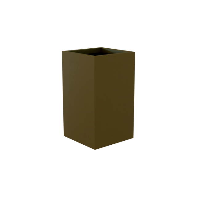 Darwin corner fiberglass planter in Matte Bronze
