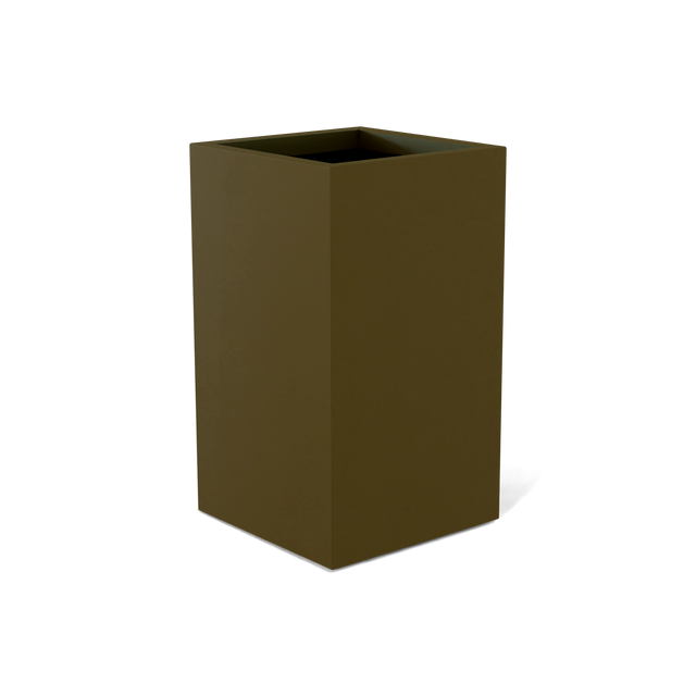 Darwin corner fiberglass planter in Matte Bronze, 24 × 24 × 42 in, studio render