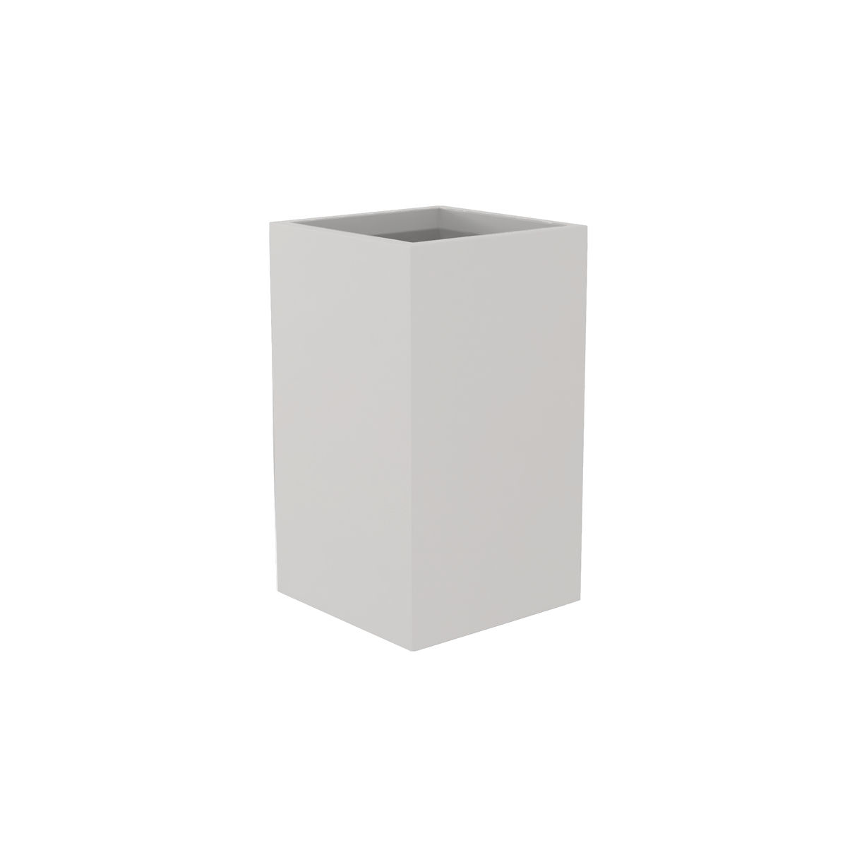 Darwin corner fiberglass planter in Matte Cement Grey
