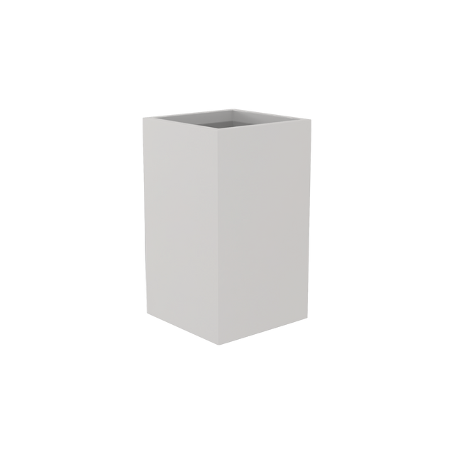 Darwin corner fiberglass planter in Matte Cement Grey