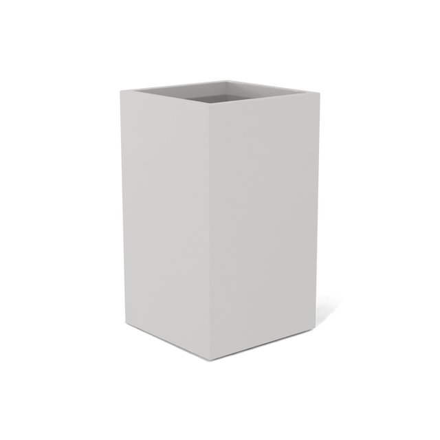 Darwin corner fiberglass planter in Matte Cement Grey, 24 × 24 × 42 in, studio render