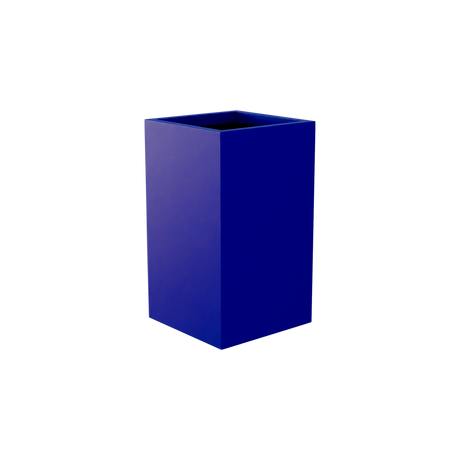 Darwin corner fiberglass planter in Matte Cobalt Blue