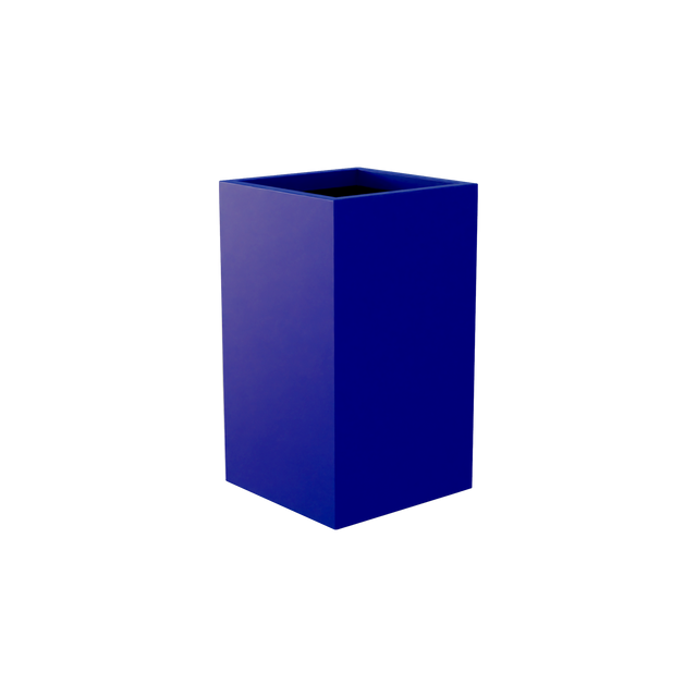 Darwin corner fiberglass planter in Matte Cobalt Blue