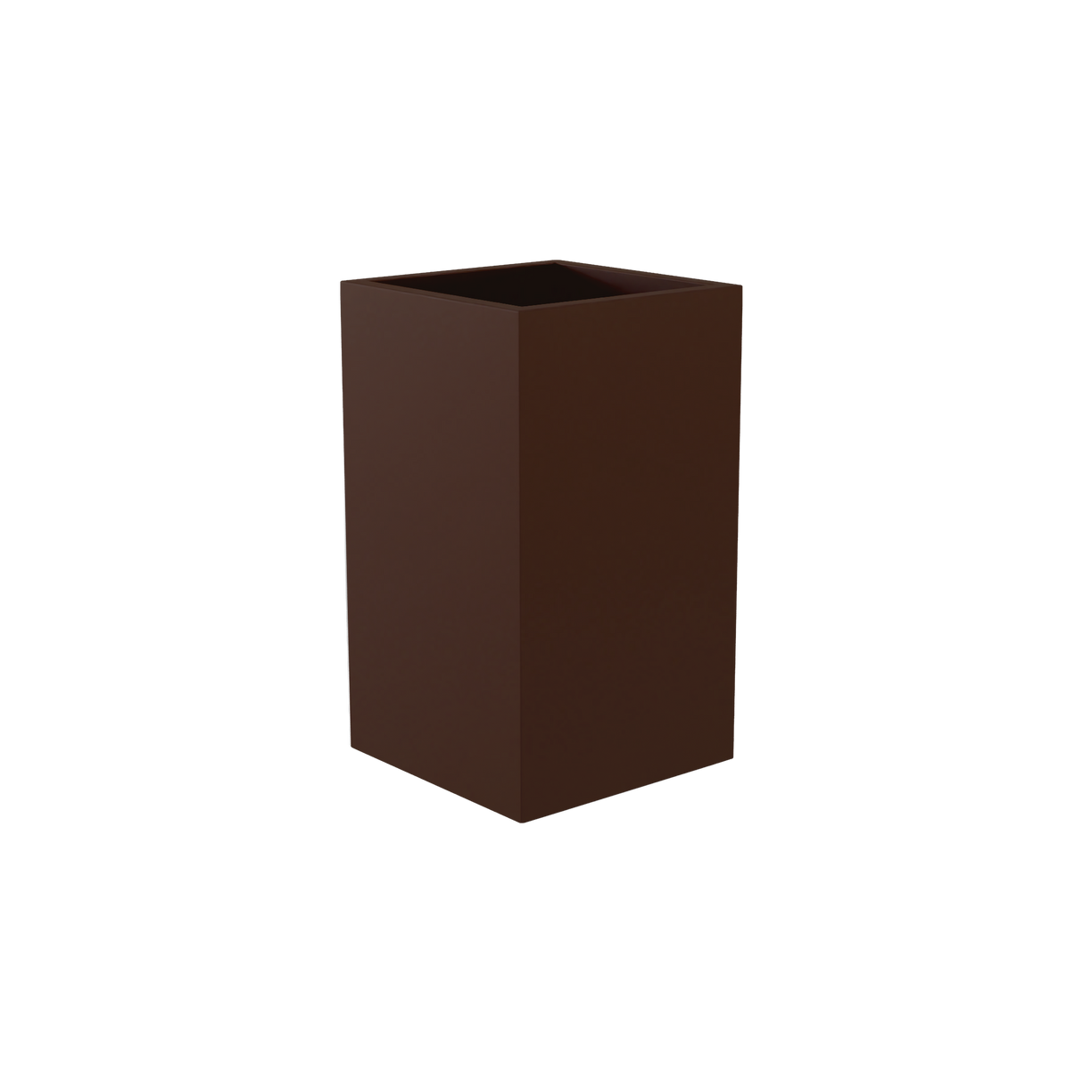 Darwin corner fiberglass planter in Matte Dark Brown