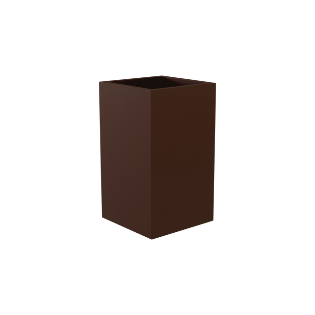 Darwin corner fiberglass planter in Matte Dark Brown