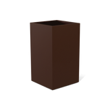 Darwin corner fiberglass planter in Matte Dark Brown, 24 × 24 × 42 in, studio render