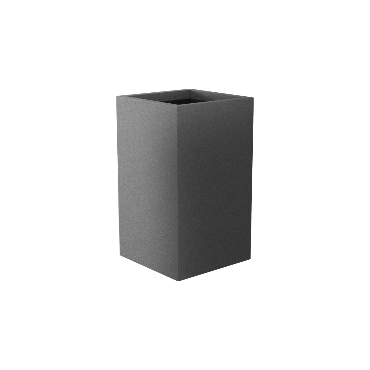 Darwin corner fiberglass planter in Matte Gunmetal