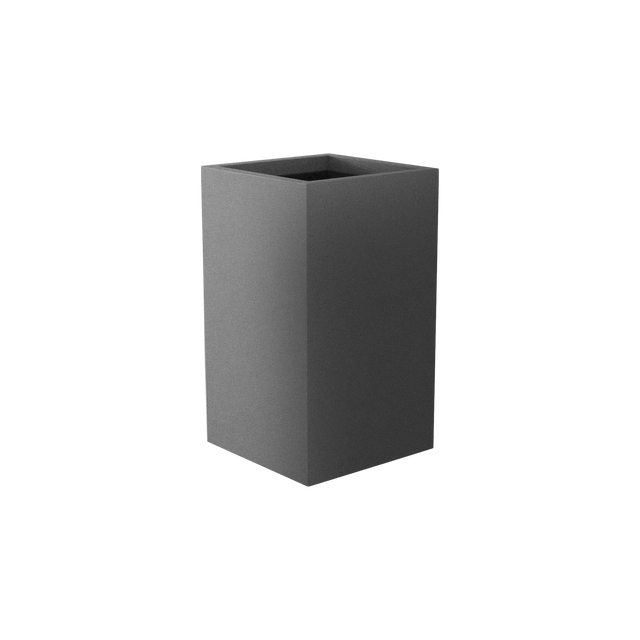 Darwin corner fiberglass planter in Matte Gunmetal