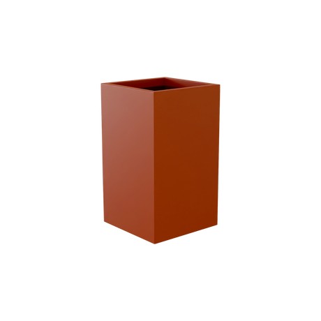 Darwin corner fiberglass planter in Matte Terra Cotta