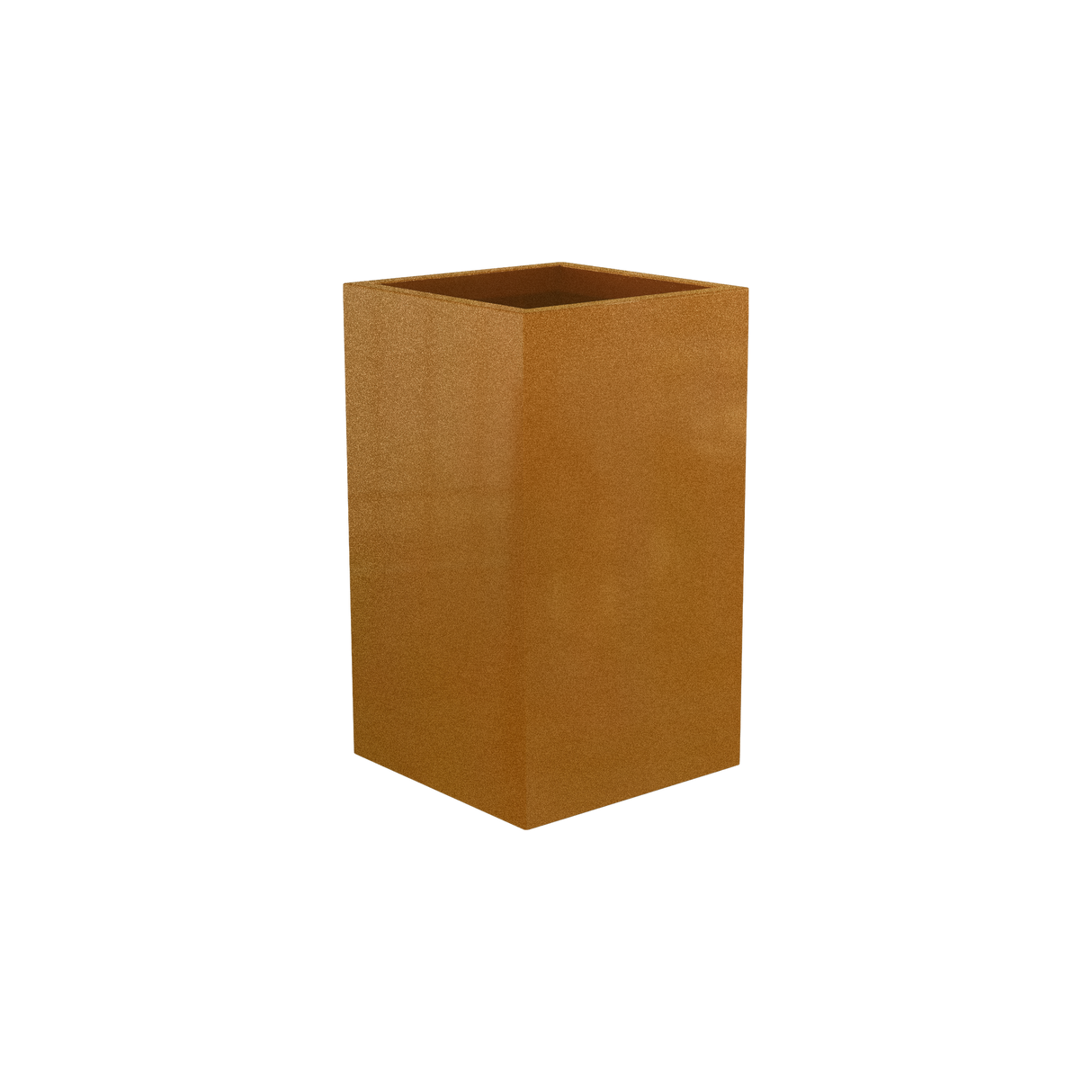 Darwin corner fiberglass planter in Metallic Bronze
