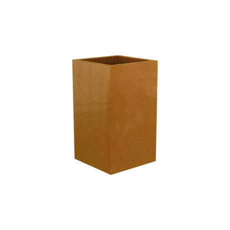 Darwin corner fiberglass planter in Metallic Bronze