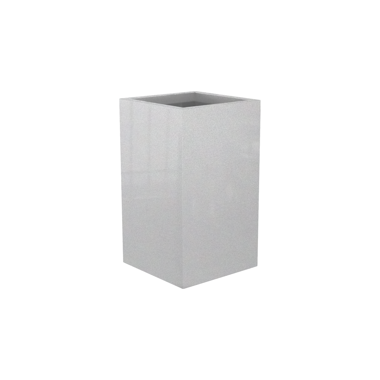 Darwin corner fiberglass planter in Metallic Silver