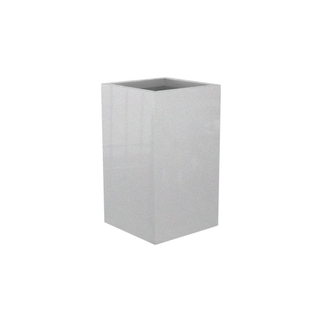 Darwin corner fiberglass planter in Metallic Silver