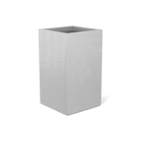 Darwin corner fiberglass planter in Metallic Silver, 24 × 24 × 42 in, studio render