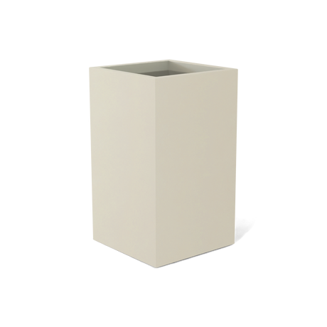 Darwin corner fiberglass planter in Satin Beige, 24 × 24 × 42 in, studio render