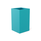 Darwin corner fiberglass planter in Satin Seafoam Green, 24 × 24 × 42 in, studio render