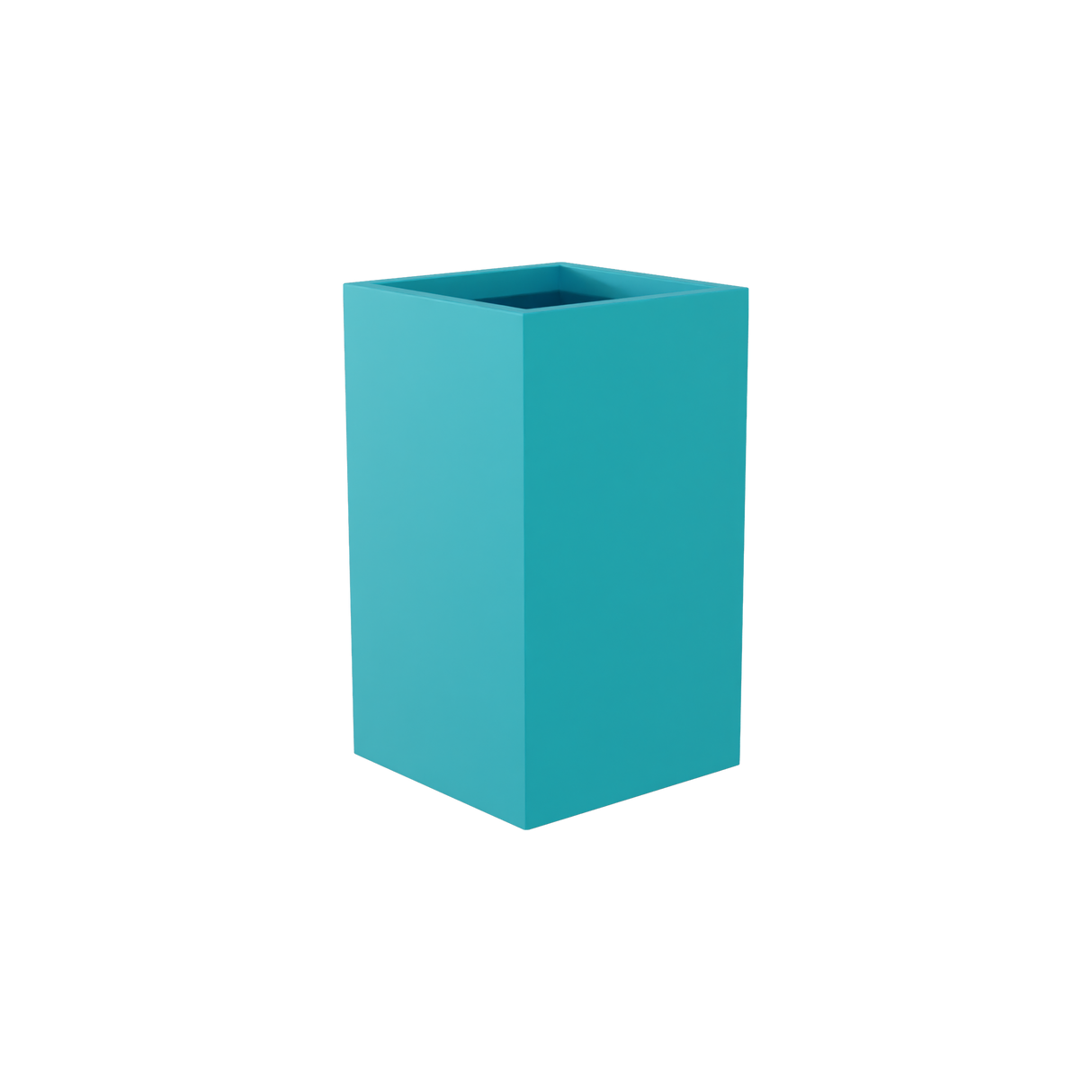 Darwin corner fiberglass planter in Satin Seafoam Green