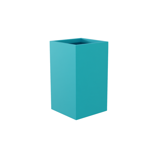 Darwin corner fiberglass planter in Satin Seafoam Green