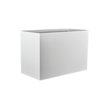 Darwin rectangular fiberglass planter in Gloss Bright White, 72 × 24 × 42 in, studio render