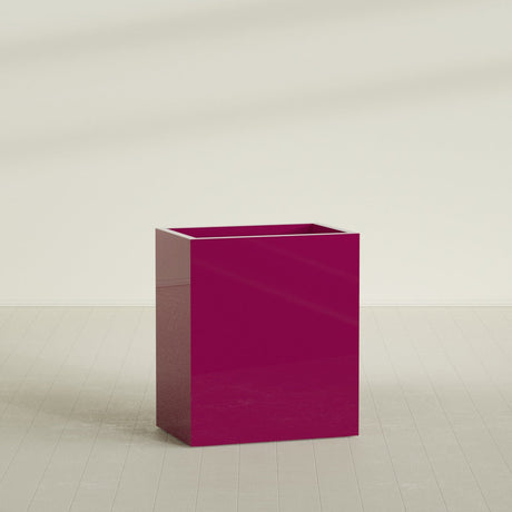 Darwin rectangular fiberglass planter in Gloss Eggplant