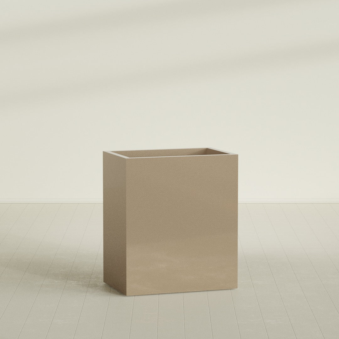 Darwin rectangular fiberglass planter in Gloss Metallic Gold