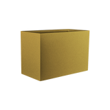 Darwin rectangular fiberglass planter in Gloss Metallic Gold, 72 × 24 × 42 in, studio render