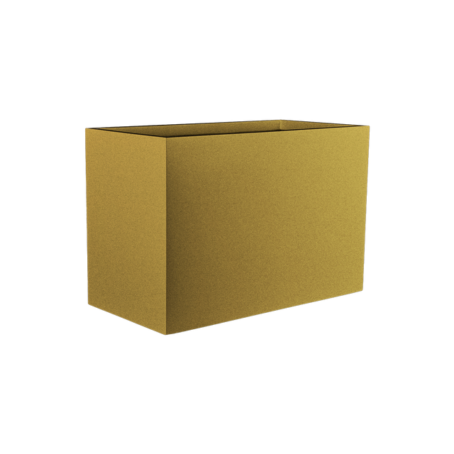 Darwin rectangular fiberglass planter in Gloss Metallic Gold, 72 × 24 × 42 in, studio render