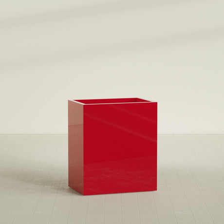 Darwin rectangular fiberglass planter in Gloss Red
