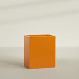 Darwin rectangular fiberglass planter in Gloss Tangerine