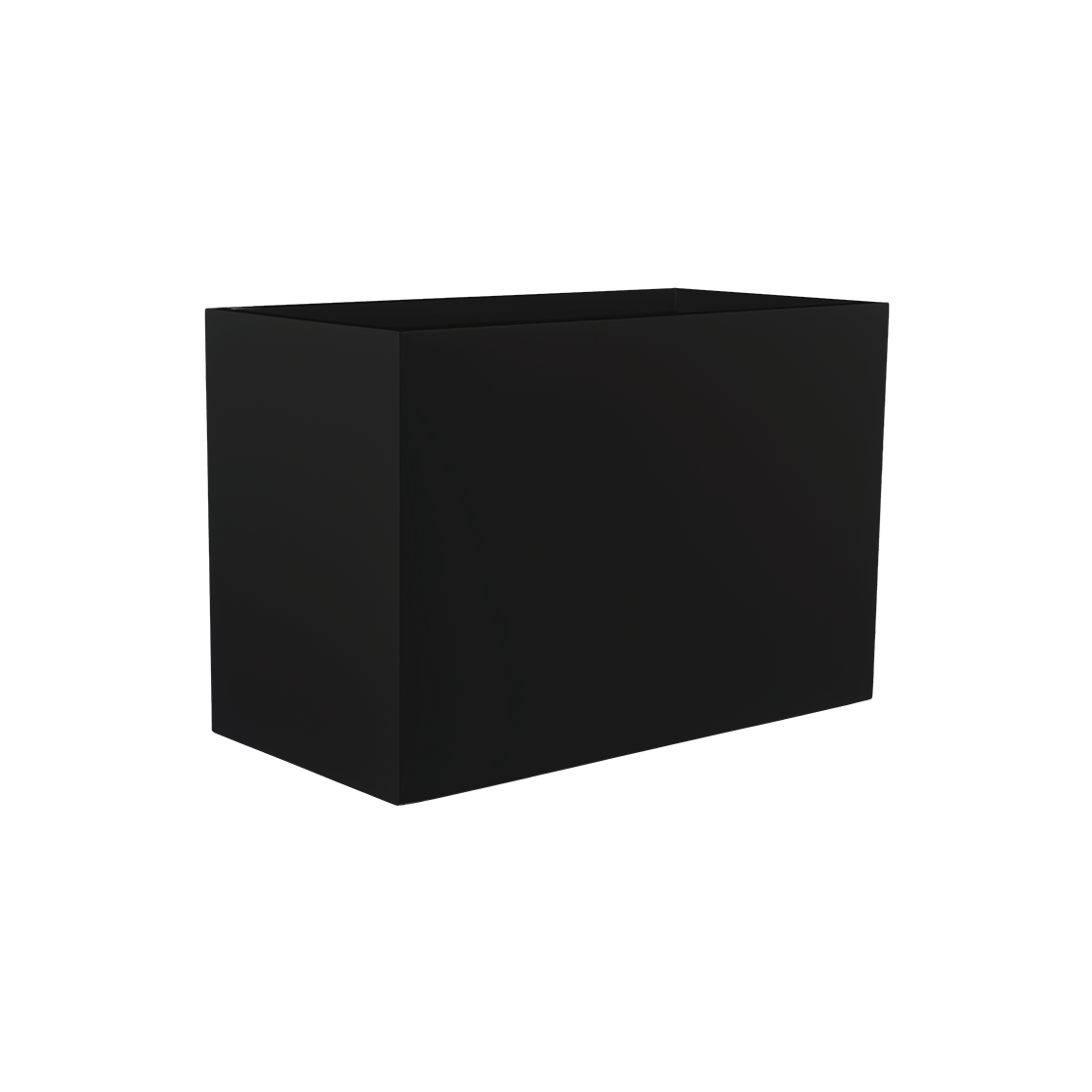 Darwin rectangular fiberglass planter in Matte Black, 72 × 24 × 42 in, studio render
