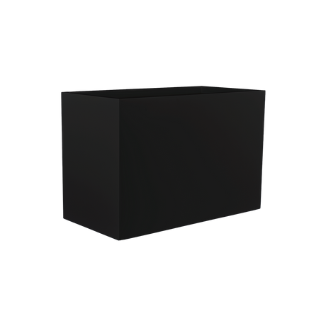 Darwin rectangular fiberglass planter in Matte Black, 72 × 24 × 42 in, studio render