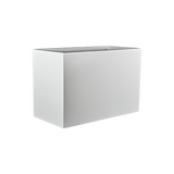 Darwin rectangular fiberglass planter in Matte Bright White, 72 × 24 × 42 in, studio render