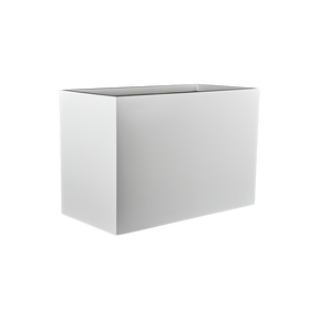 Darwin rectangular fiberglass planter in Matte Bright White, 72 × 24 × 42 in, studio render