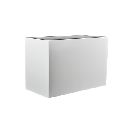 Darwin rectangular fiberglass planter in Matte Bright White, 72 × 24 × 42 in, studio render