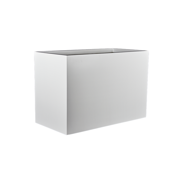 Darwin rectangular fiberglass planter in Matte Bright White, 72 × 24 × 42 in, studio render