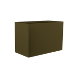 Darwin rectangular fiberglass planter in Matte Bronze, 72 × 24 × 42 in, studio render