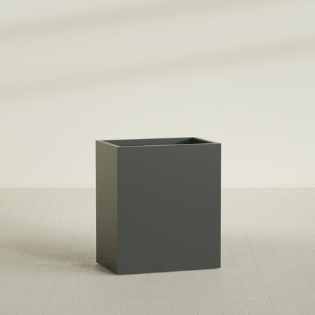Darwin rectangular fiberglass planter in Matte Charcoal