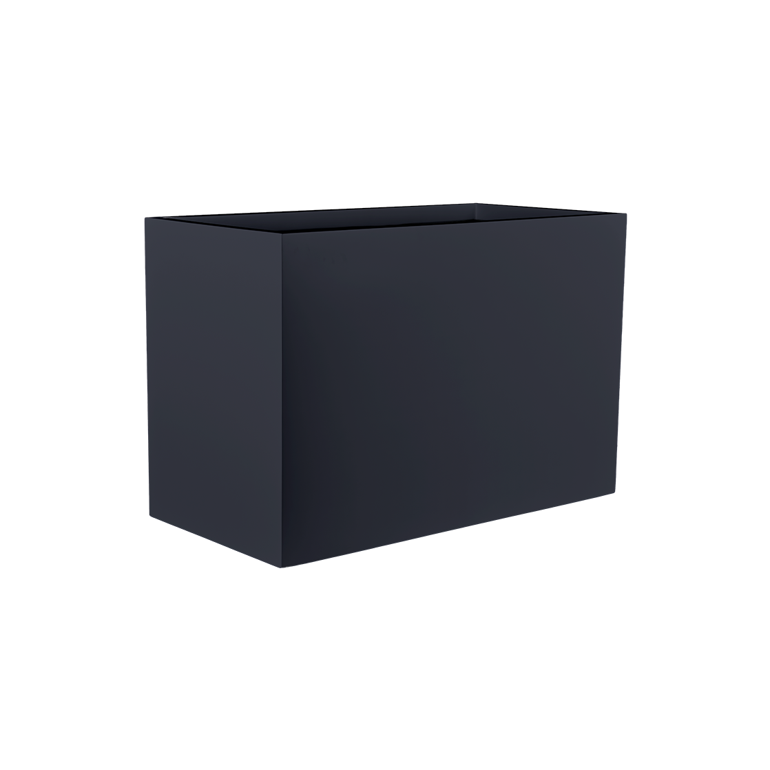 Darwin rectangular fiberglass planter in Matte Charcoal, 72 × 24 × 42 in, studio render