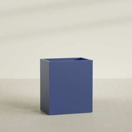 Darwin rectangular fiberglass planter in Matte Cobalt Blue