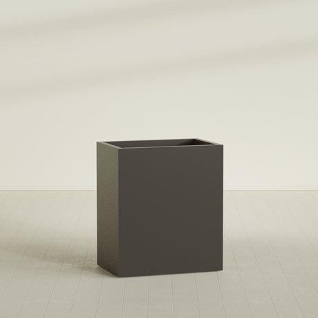 Darwin rectangular fiberglass planter in Matte Dark Brown