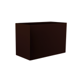 Darwin rectangular fiberglass planter in Matte Dark Brown, 72 × 24 × 42 in, studio render