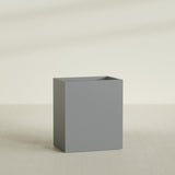 Darwin rectangular fiberglass planter in Matte Gunmetal