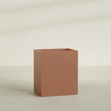 Darwin rectangular fiberglass planter in Matte Terra Cotta