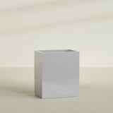 Darwin rectangular fiberglass planter in Metallic Silver