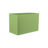 Darwin rectangular fiberglass planter in Satin Green, 72 × 24 × 42 in, studio render